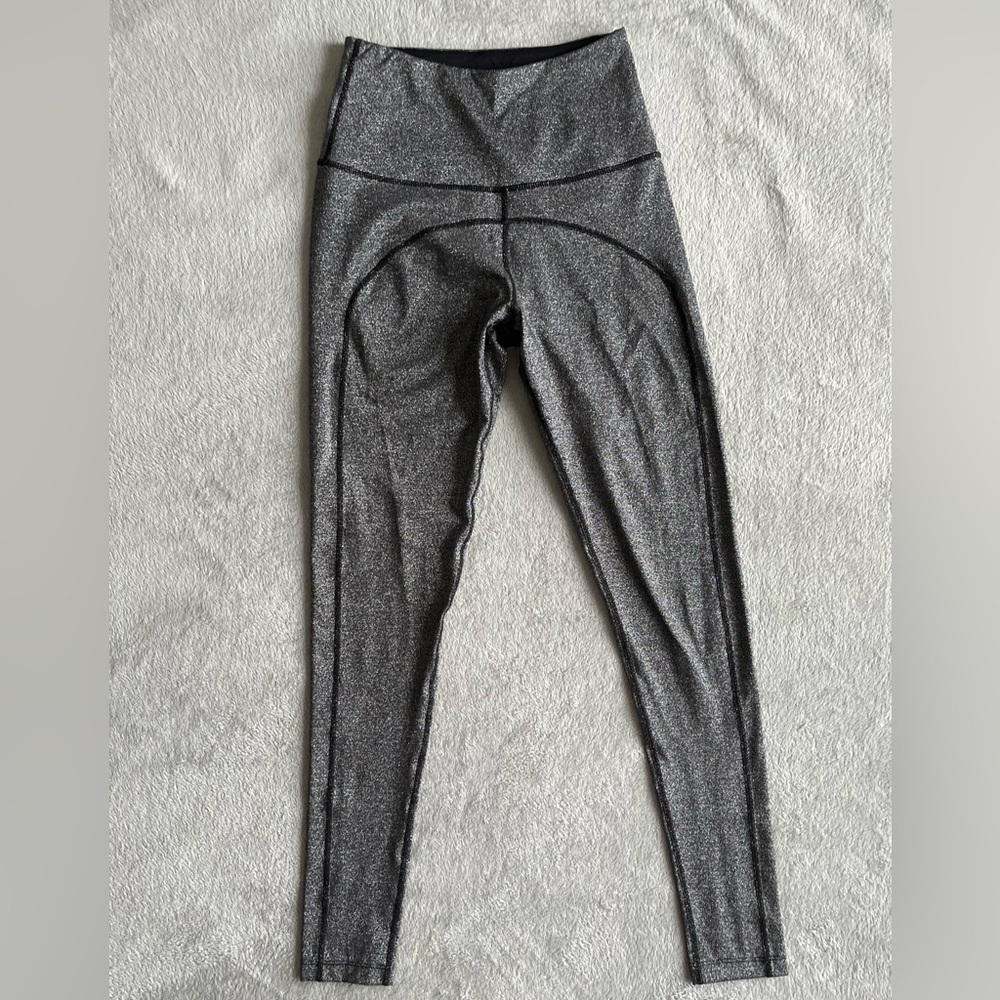 Nylora Watson Gunmetal Metallic Gray Sparkle Leggings Size Xs — image 2 of 8
